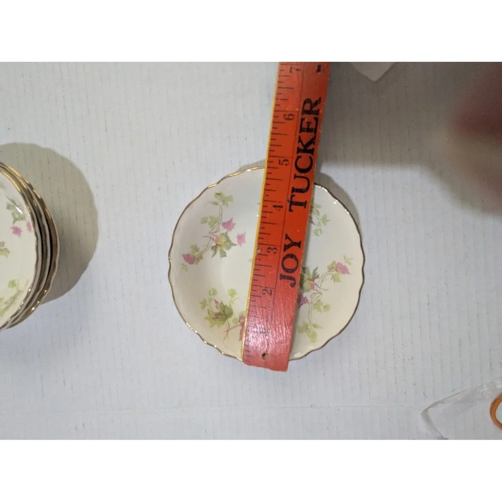Homer Laughlin Maple Leaf Fruit Bowls Set of 4 Pink Green Gold Trim K 48 N‎ 6
